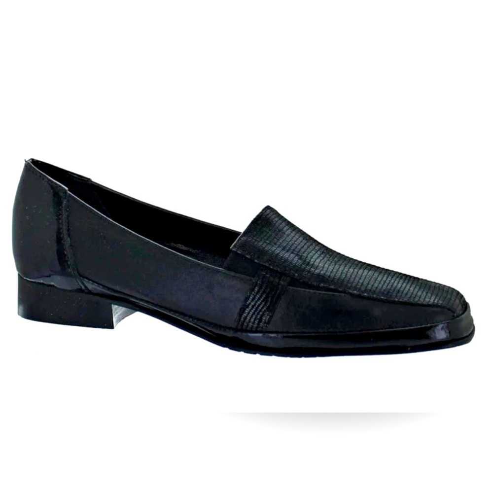 AMALFI LOAFERS IDA BLACK NAPPA LEATHER WOMENS SZ 8SS (narrow)
